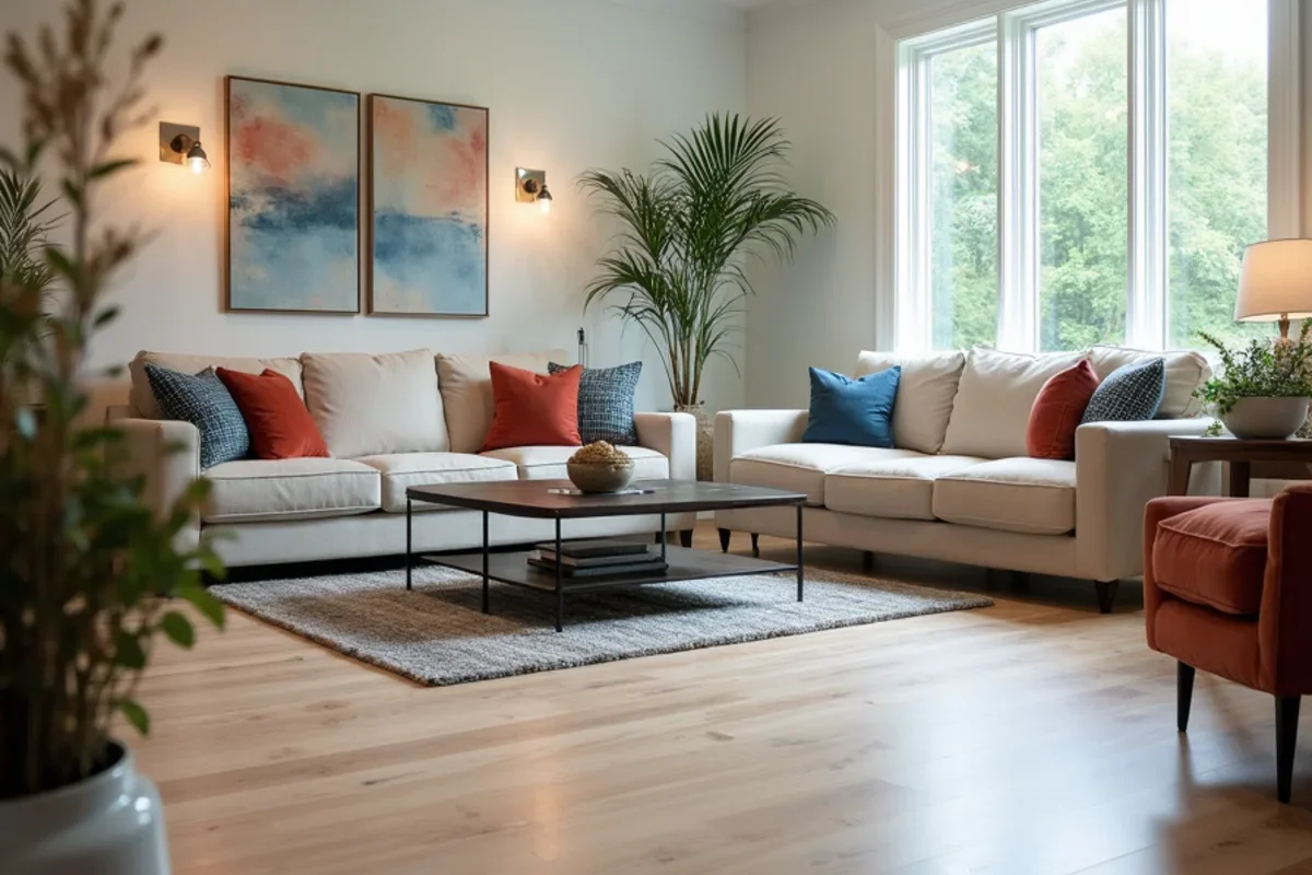 Stunning completed finished basement featuring waterproof LVP flooring and custom lighting