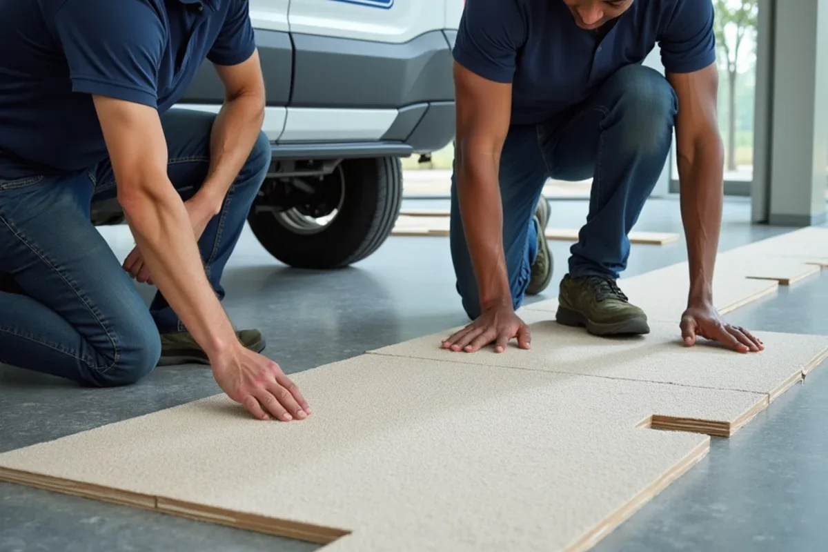 Commercial carpet tile modular layout in an Atlanta open-plan corporate headquarters
