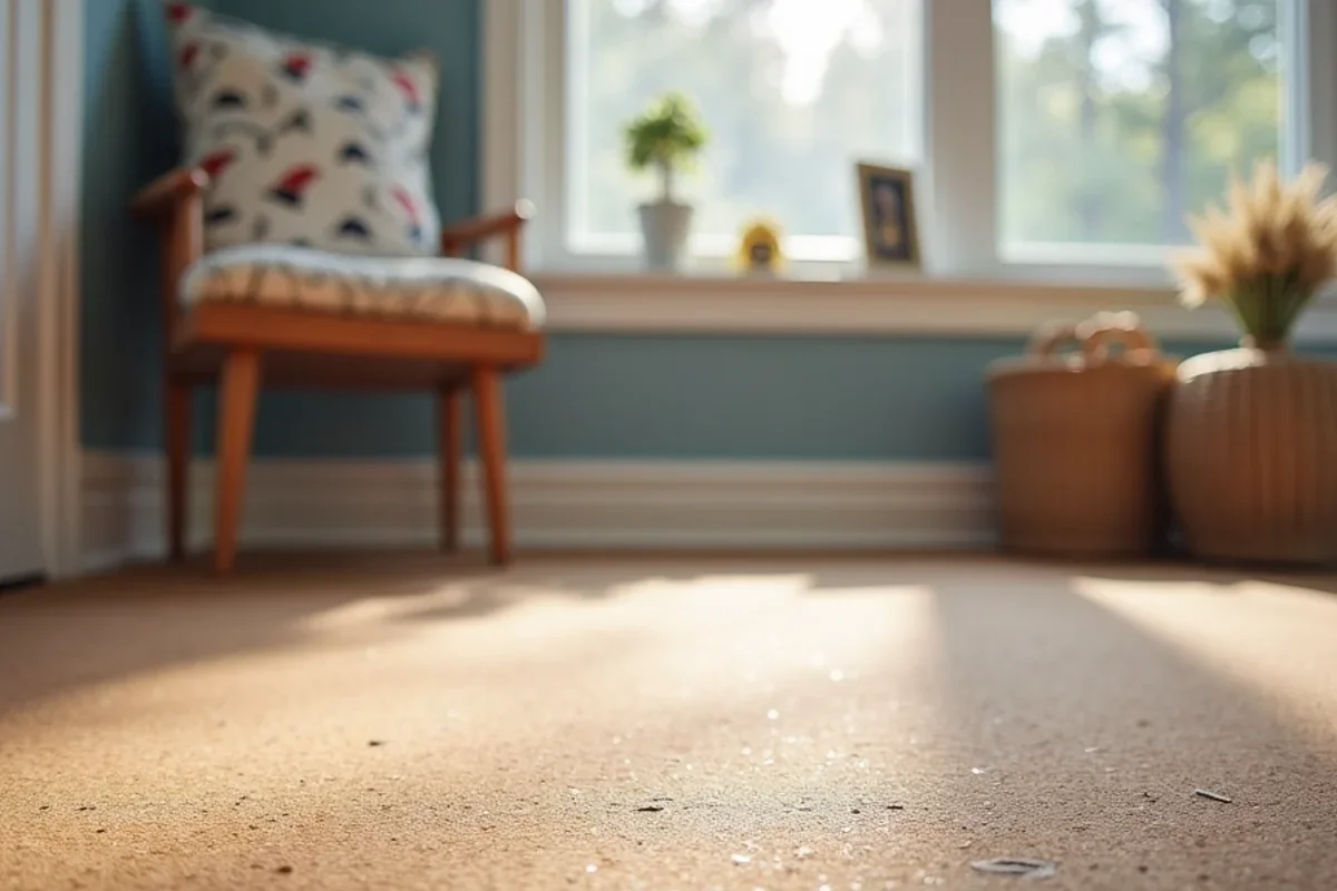 Warm resilient cork flooring in a finished daylight basement children playroom
