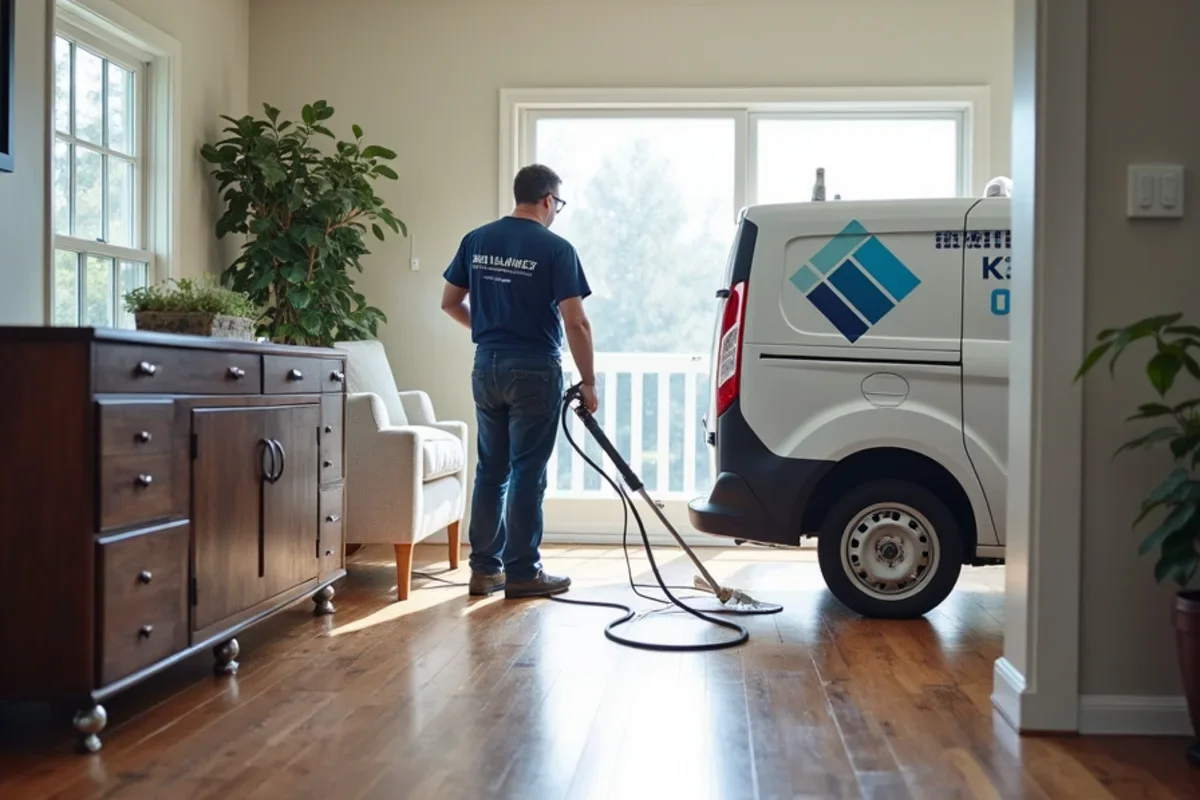 Clean living room air during active hardwood floor refinishing in an occupied Atlanta residence