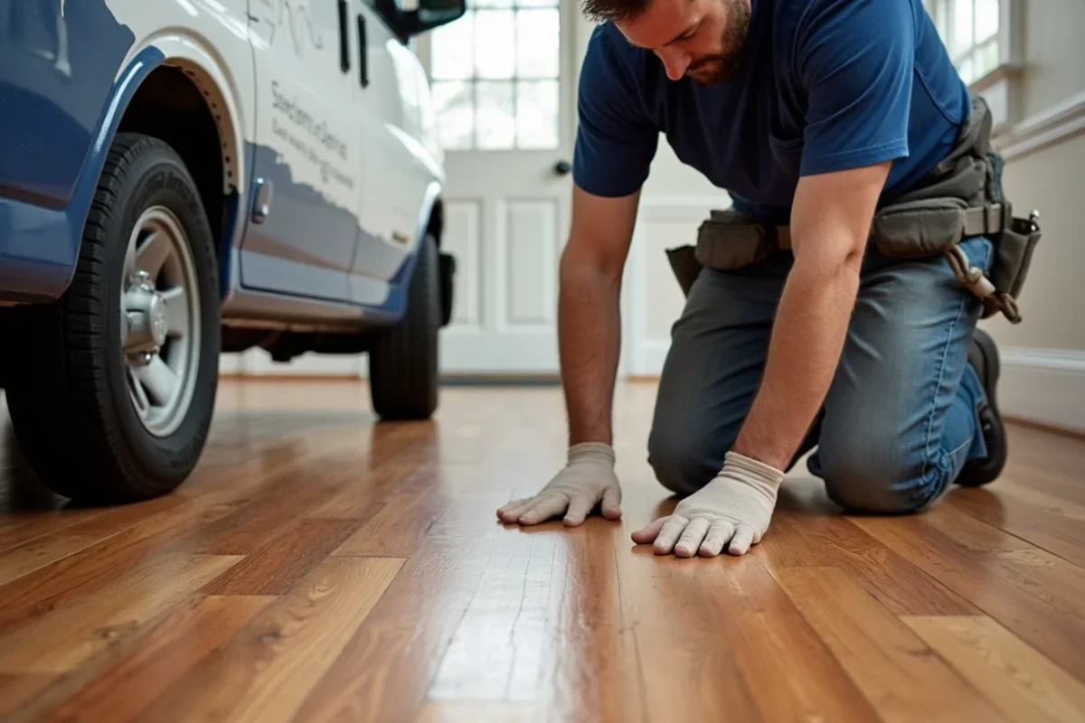 Refinishing original antique heart-pine floor in the College Park Historic District