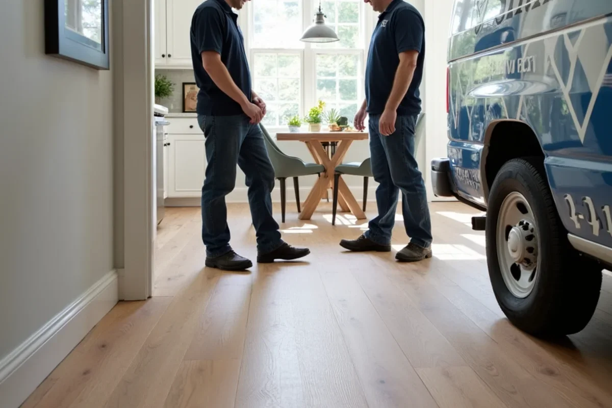 Waterproof luxury vinyl plank installed in a Smyrna multi-story townhome